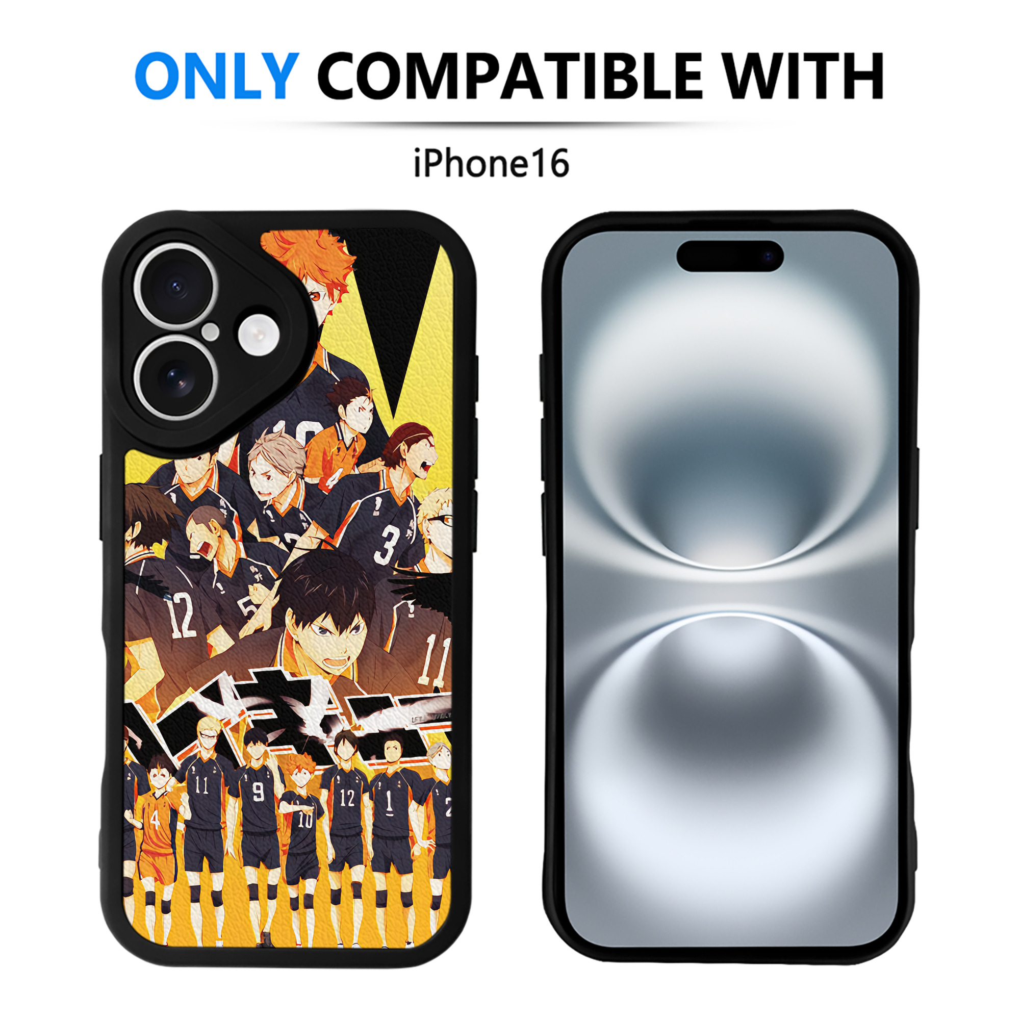 （画像用） ハイキュー!! Haikyu!! 【iPhone 16シリーズ対応】シリコンスマホケース（レザー調） 材質：シリコン